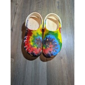 Tie Dye Crocs Classic Clogs Slip On Shoes Women's Size 9